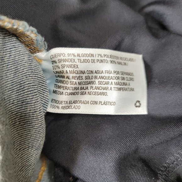 Isabel Maternity Women's Blue Cross Panel Skinny Crop Maternity Jeans - Picture 6 of 7